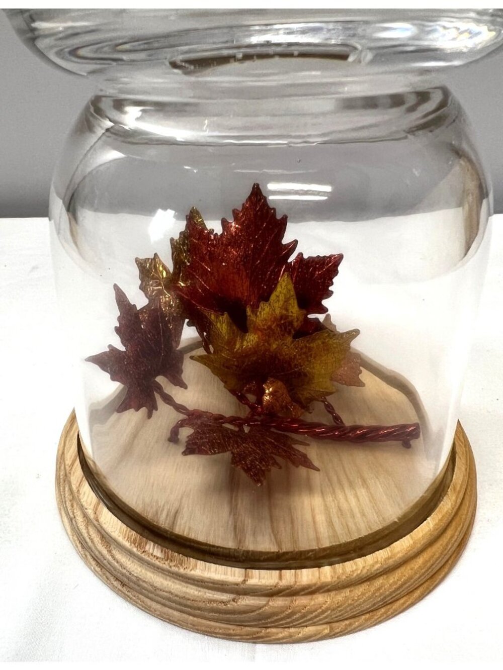 BATH & BODY WORKS MAPLE LEAVES FALL CLOCHE PEDESTAL 3 WICK CANDLE HOLDER